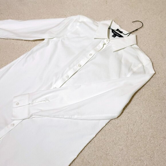 Ellen Tracy | White Button Down Long Sleeve Collar Shirt Top Blouse - Picture 4 of 4